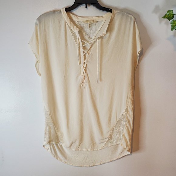Maje Tops - MAJE Cream Lace Blouse Sz S